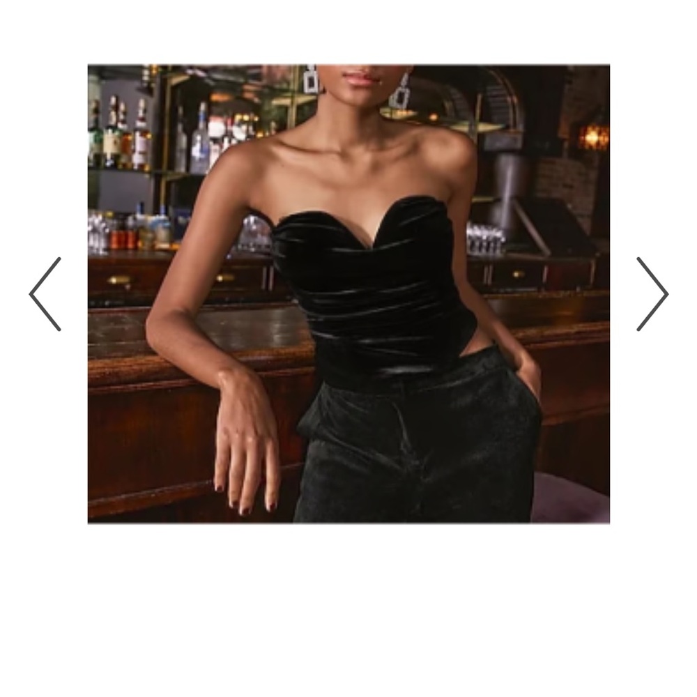 *ONLY WORN ONCE* black velvet bustier top from Express
